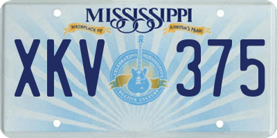 MS license plate XKV375