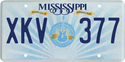MS license plate XKV377