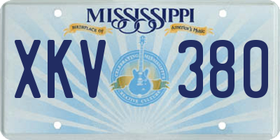 MS license plate XKV380