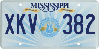 MS license plate XKV382