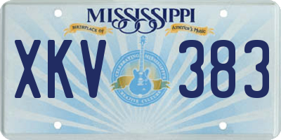 MS license plate XKV383