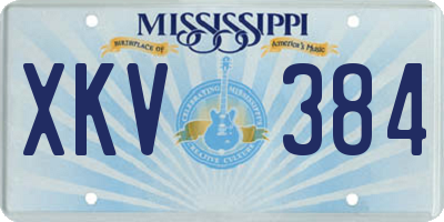 MS license plate XKV384