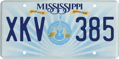 MS license plate XKV385