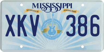 MS license plate XKV386