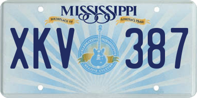 MS license plate XKV387