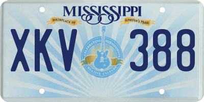 MS license plate XKV388