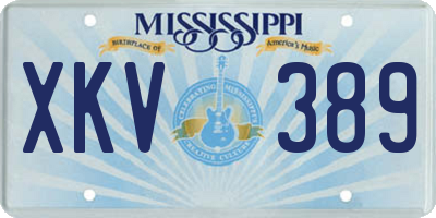 MS license plate XKV389