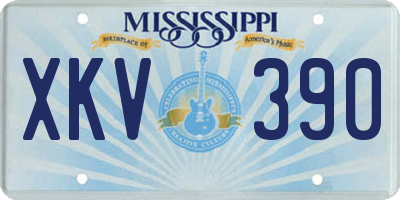 MS license plate XKV390