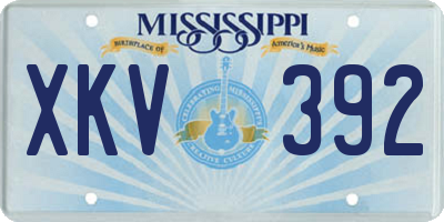 MS license plate XKV392