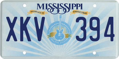 MS license plate XKV394