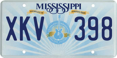 MS license plate XKV398