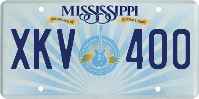 MS license plate XKV400