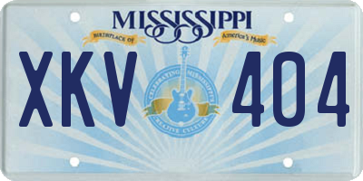 MS license plate XKV404