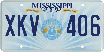MS license plate XKV406