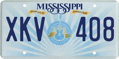 MS license plate XKV408