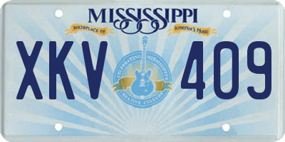 MS license plate XKV409