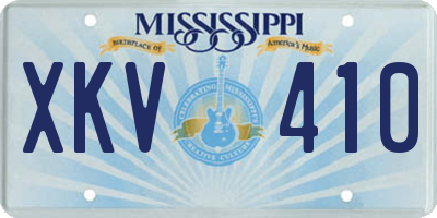 MS license plate XKV410