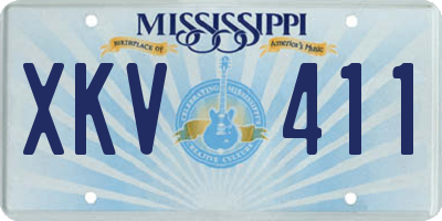 MS license plate XKV411