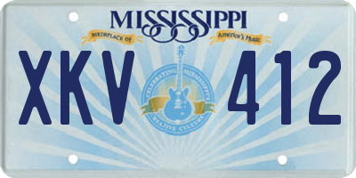 MS license plate XKV412