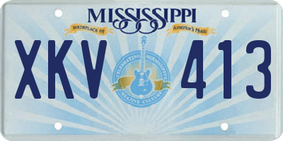 MS license plate XKV413