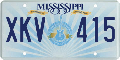 MS license plate XKV415