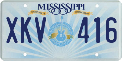MS license plate XKV416