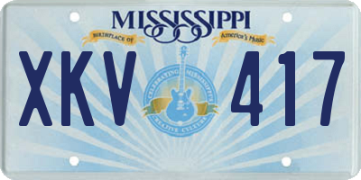 MS license plate XKV417