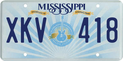 MS license plate XKV418
