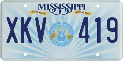 MS license plate XKV419