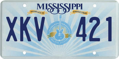 MS license plate XKV421
