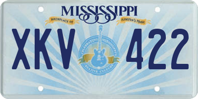 MS license plate XKV422
