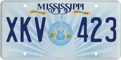 MS license plate XKV423