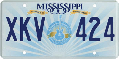 MS license plate XKV424