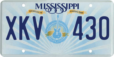 MS license plate XKV430