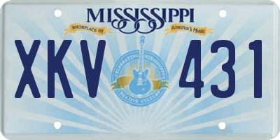 MS license plate XKV431