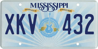 MS license plate XKV432