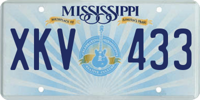 MS license plate XKV433