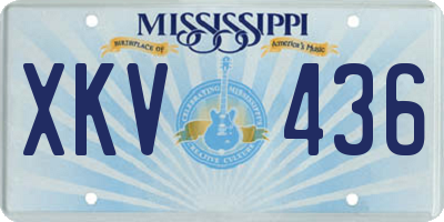 MS license plate XKV436
