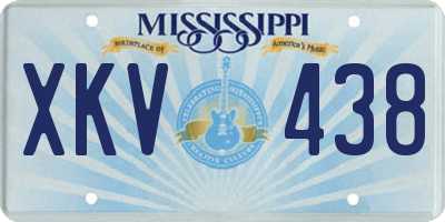 MS license plate XKV438