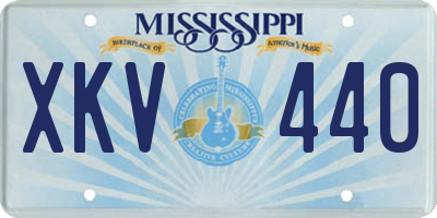 MS license plate XKV440