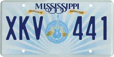MS license plate XKV441