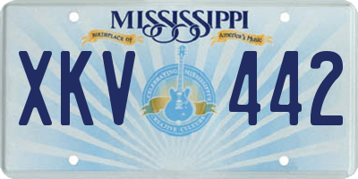MS license plate XKV442