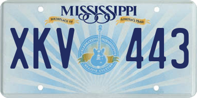 MS license plate XKV443