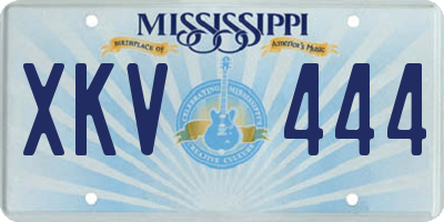 MS license plate XKV444