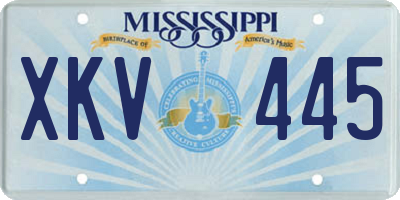 MS license plate XKV445