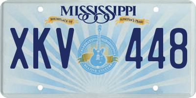 MS license plate XKV448