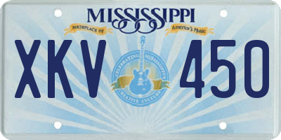 MS license plate XKV450