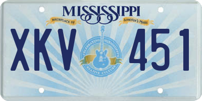 MS license plate XKV451