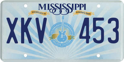MS license plate XKV453