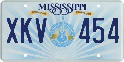 MS license plate XKV454